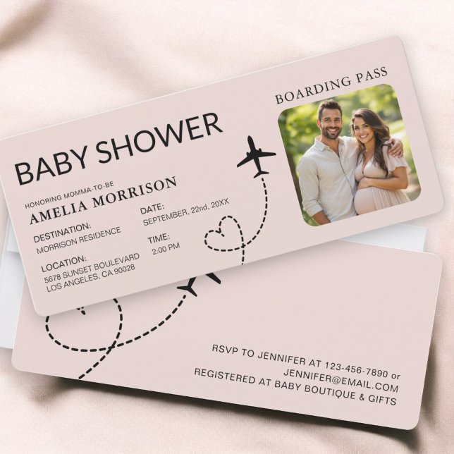 Chica de avión de Baby Shower Boarding Pass Pink (Subido por el creador)