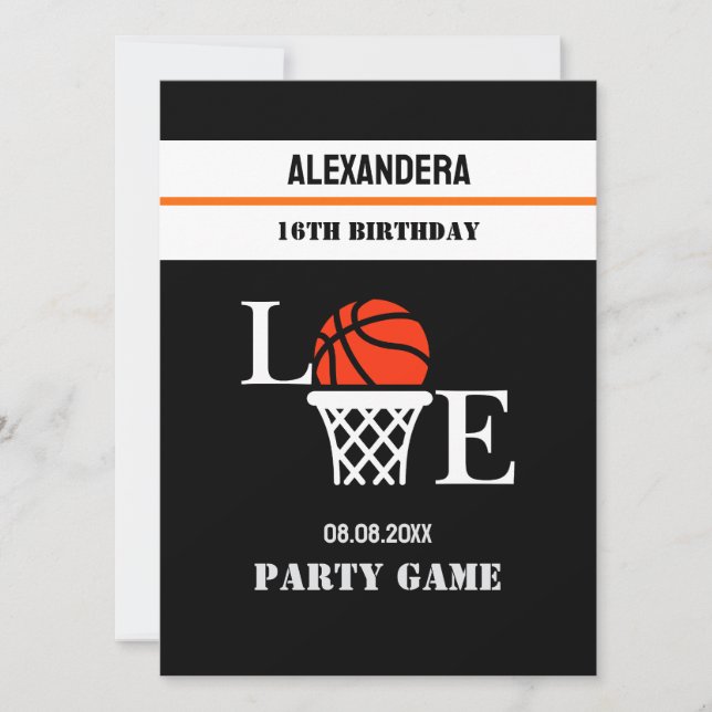Chica de baloncesto Cumpleaños, jugador Fiesta Tar (Anverso)
