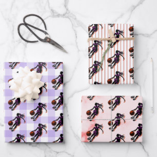 Chica de baloncesto Hojas de papel de envolvimient