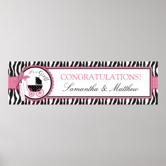 Chica de banner Baby Shower de impresión y portada