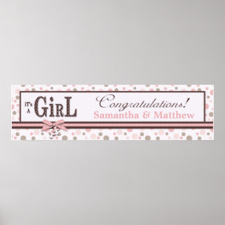 Chica de banners Baby Shower de impresión de punto