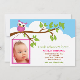 Chica de Bebé Dulce Anuncio de Nacimiento