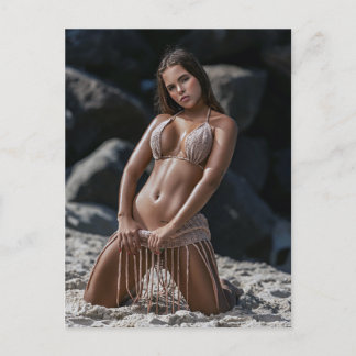 Chica de belleza de la playa Bikini Foto Postal