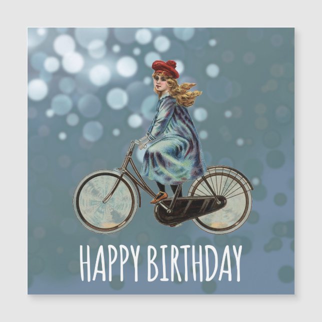 Chica de Bicicletas Vintage - Cumpleaños (Anverso)