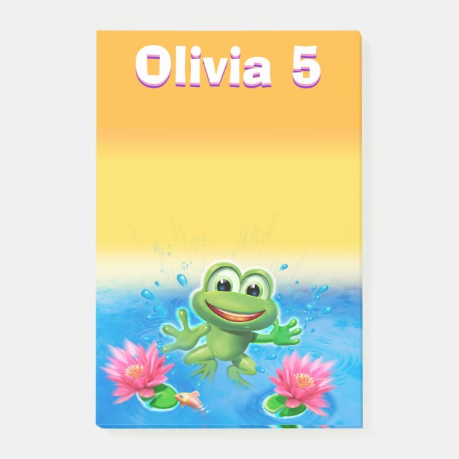 Chica de bloque de notas de Personalizado de rana  (Anverso)