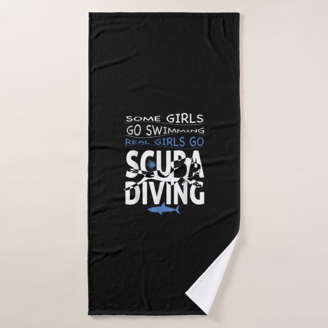 Chica De Buceo Real Algunos Van A Bañar Gracioso R (Toalla de baño)