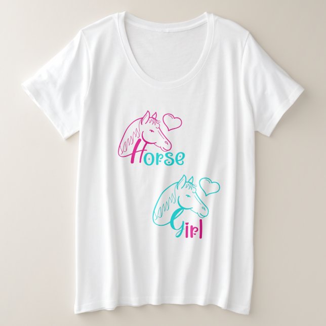 Chica de caballos en rosa y turquesa (Anverso del diseño)