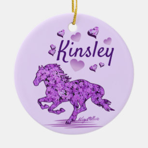 Chica de caballos, ornamento cerámico de caballos