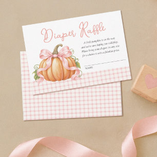 Chica de calabaza Baby Shower Lazo Rosa Rifa de pa