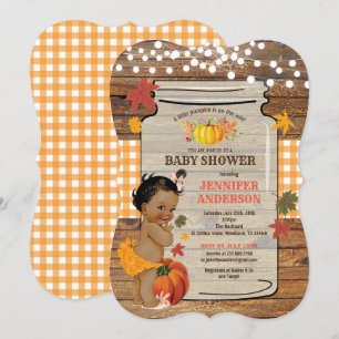 Chica de calabaza rústica invitación a la ducha ma