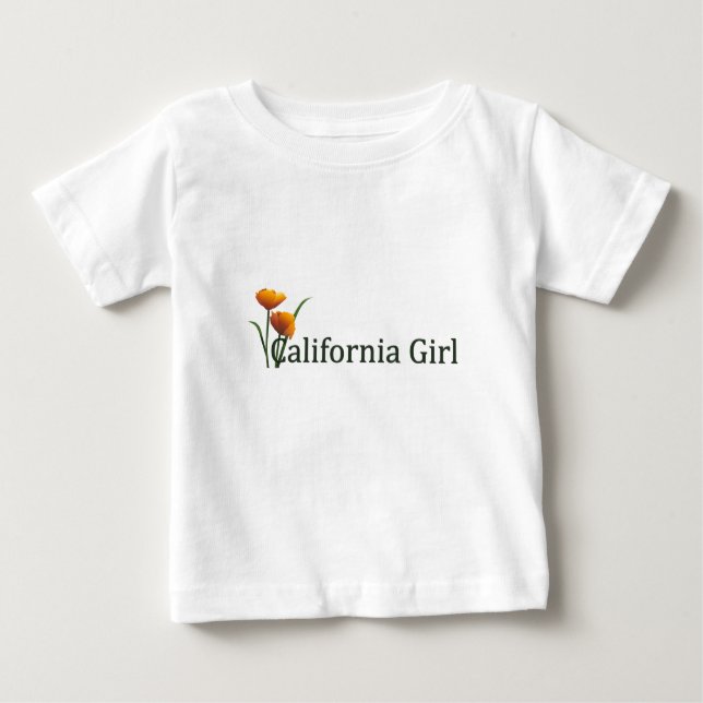 Chica de California Poppies 2 Niños Camiseta LS (Anverso)