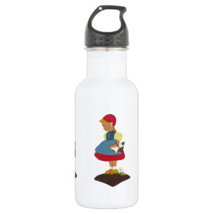 chica de calzado de madera Botella de agua