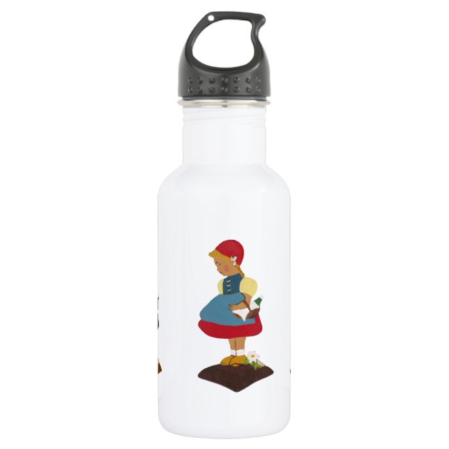 chica de calzado de madera Botella de agua (Anverso)