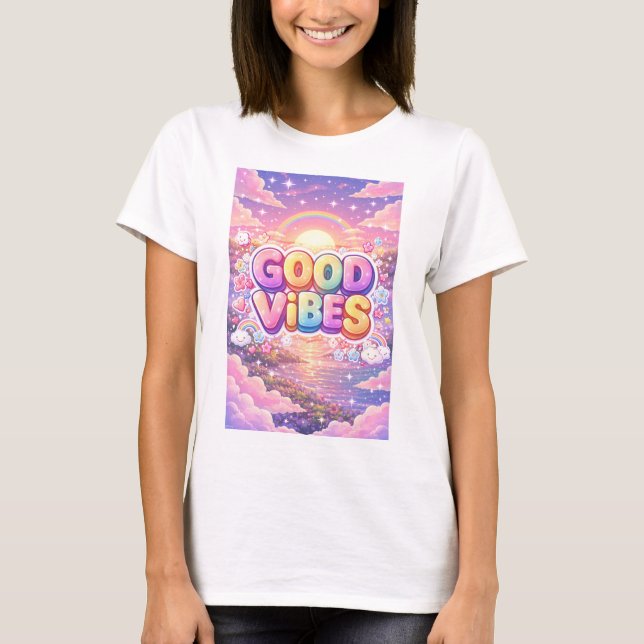 chica de camiseta linda (Anverso)