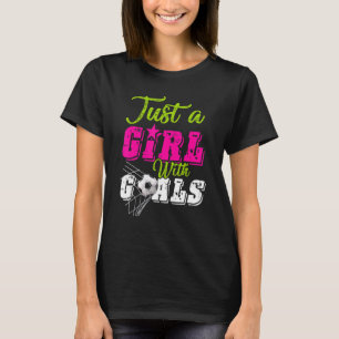 Chica de camisetas de fútbol femenino con Goal Soc