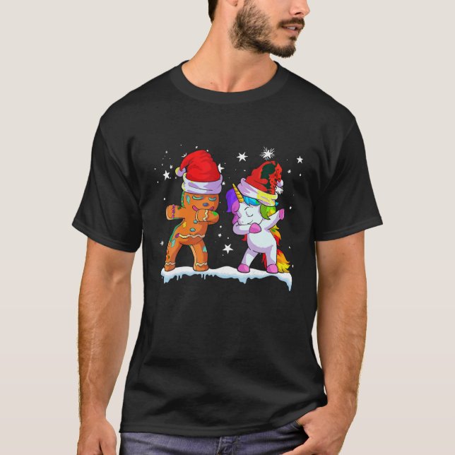 Chica de camisetas de Navidades unicornio (Anverso)
