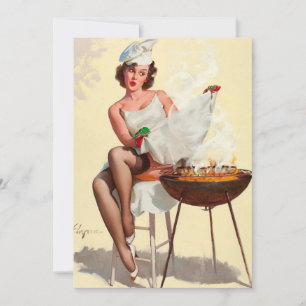 Chica de canalización de barbacoa
