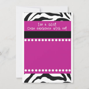 Chica de cebra con ducha de bebé Invitación