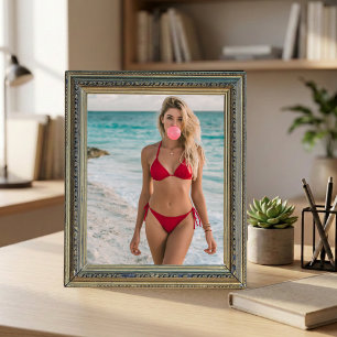 Chica de chicle de playa Arte de pared de verano c