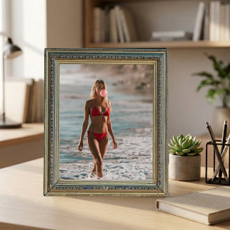 Chica de chicle de playa Arte de pared de verano c