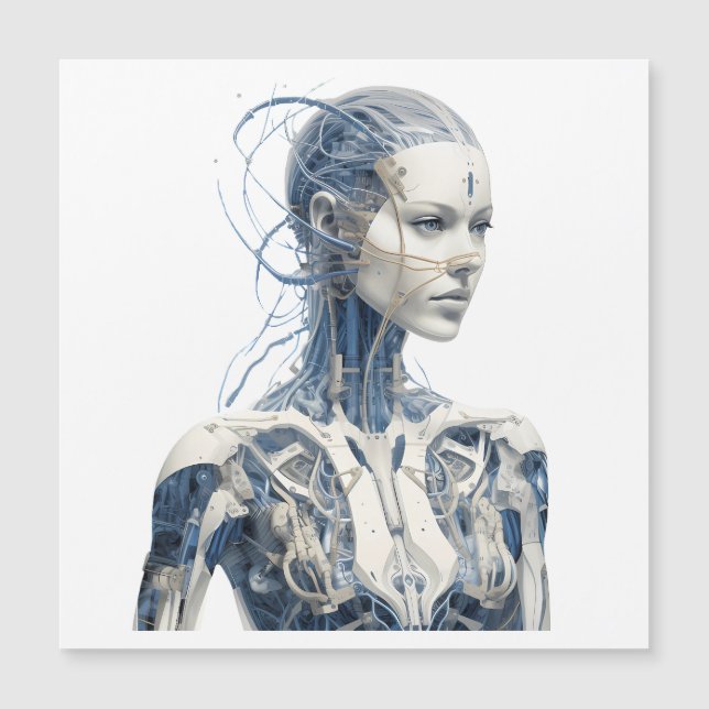 Chica de ciencia-ficción moderna en el ciborg (Anverso)