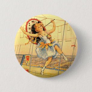 Chica de circo vintage botón