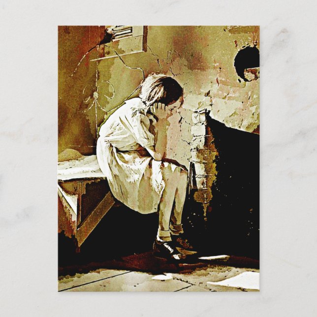 Chica de cosecha por postal de chimenea (Anverso)