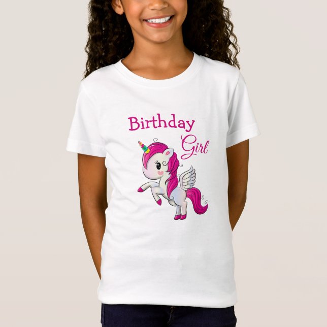 Chica de cumpleaños, camiseta de Chica de Unicorni (Anverso)