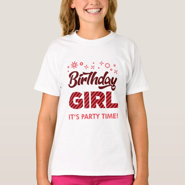 Chica de cumpleaños es la camiseta de la hora del  (Anverso)