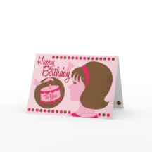Chica de cumpleaños estilo retro - Tarjeta de salu