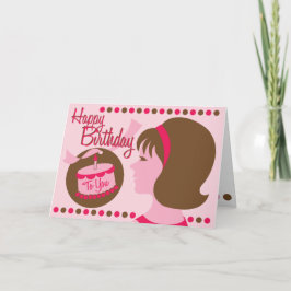 Chica de cumpleaños estilo retro - Tarjeta de salu