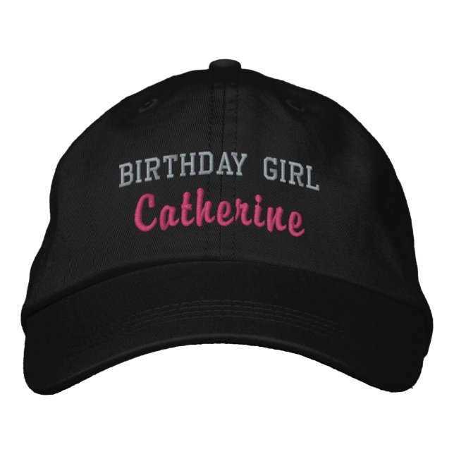 Chica de cumpleaños, gorra personalizada, Gorra de (Anverso)