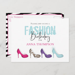 Chica de cumpleaños Invitación a zapatos modernos