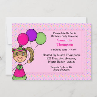 Chica de cumpleaños Invitaciones de cumpleaños