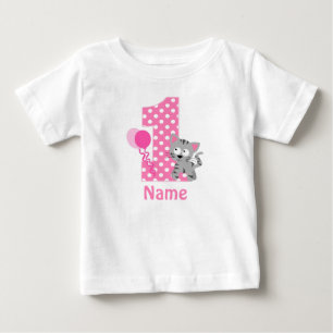 Chica de cumpleaños Kitty Gato Camisa Personalizad