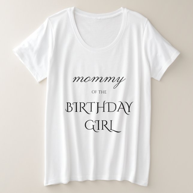 Chica de cumpleaños padre más mujeres de tamaño (Anverso del diseño)