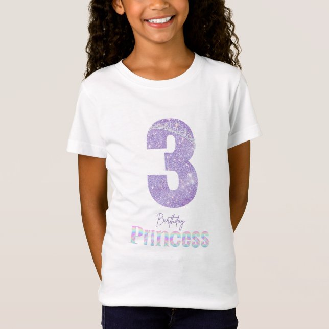 Chica de cumpleaños Princess camiseta de 3 años (Anverso)
