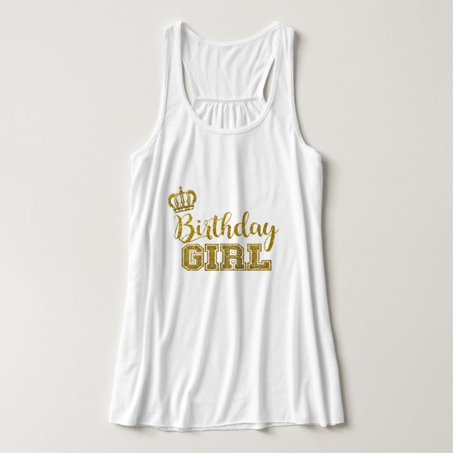 Chica de cumpleaños Tank Top (Diseño del anverso)