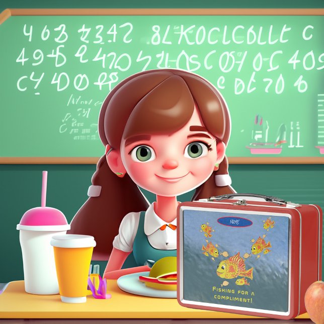 Chica de diversión lindo almuerzo personalizado (Subido por el creador)