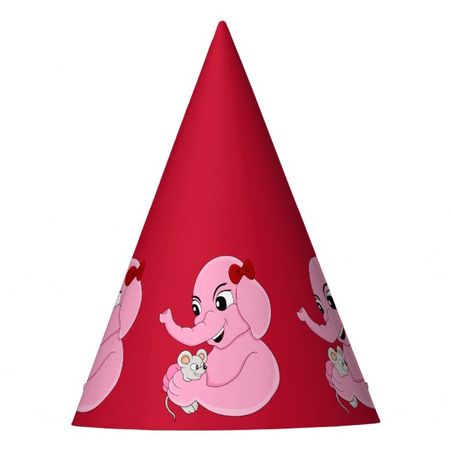 Chica de elefante lindo gorra fiesta (Anverso)