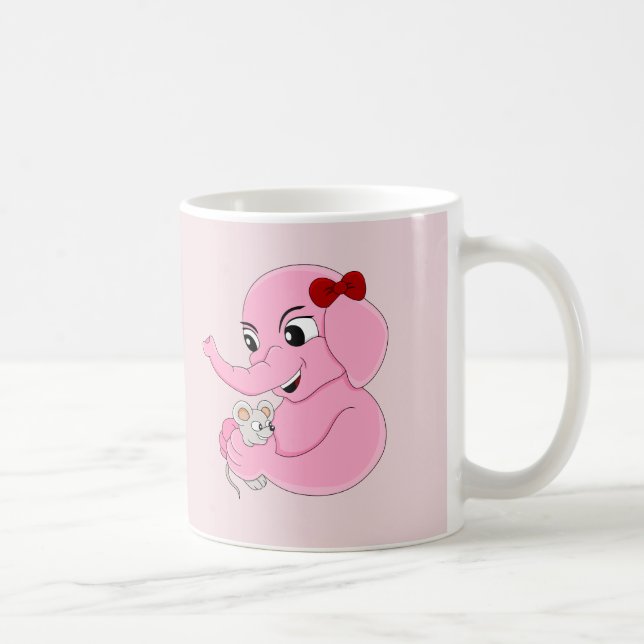 Chica de elefante lindo personalizado taza de café (Derecha)