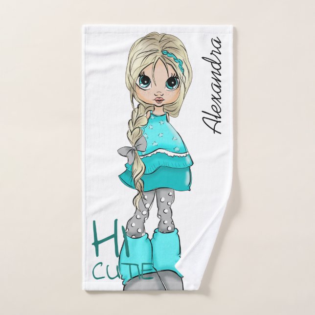 Chica de estilo Personalizado pintado a mano (Toalla de mano)