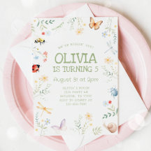 Chica de fallos Fiesta de insectos de invitación d