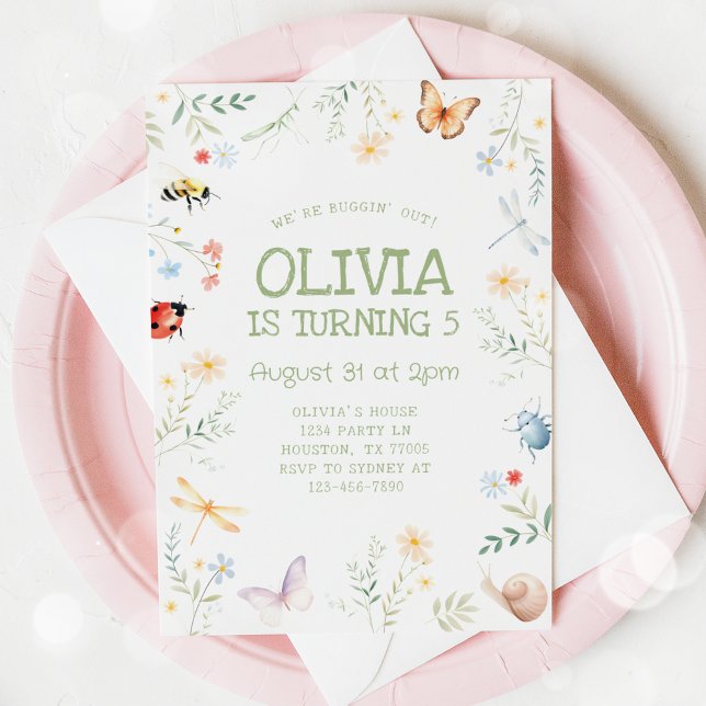 Chica de fallos Fiesta de insectos de invitación d (Subido por el creador)