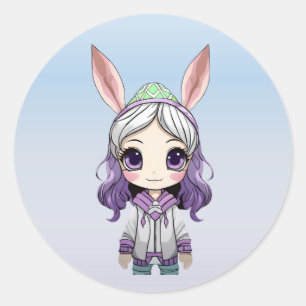 Chica de fantasía con Pegatinas de los oídos conej