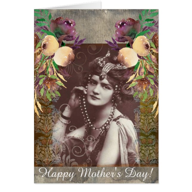 Chica de Fiesta de época sobre tapices victorianos (Frente)