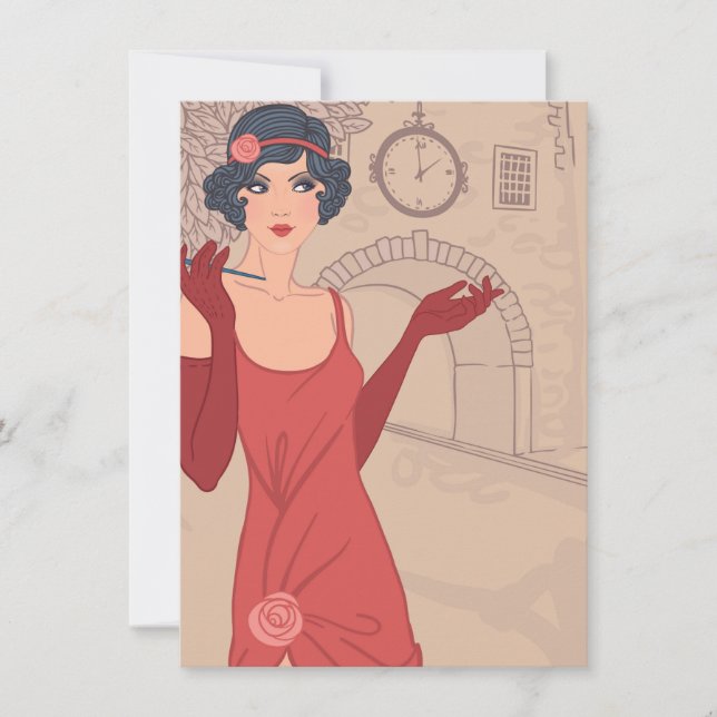 Chica de Flapper ilustrado (Anverso)