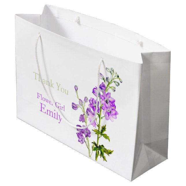 Chica de flores boda Delphinium bolsa de regalo (Angulo reverso)