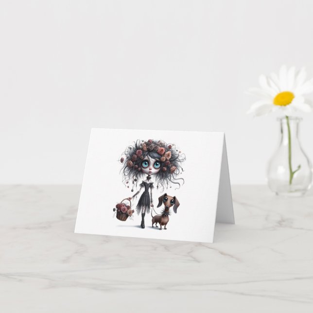 Chica de flores de Gótico con tarjeta de saludo de (Planta pequeña)