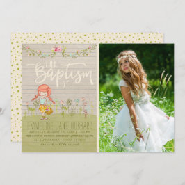 Chica de flores de la primavera de la INVITACIÓN